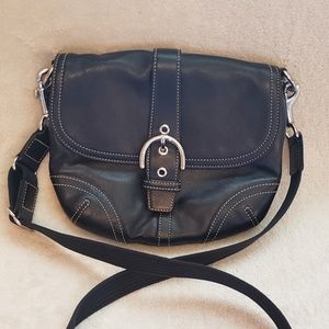 Coach Leather Fabric Lining Long Strap One Outside